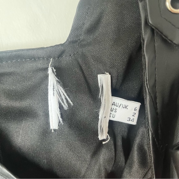 Princess Polly Travis Black Faux Leather Cropped Corset Top 2 - Picture 10 of 13